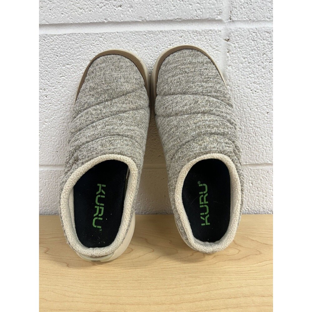 Kuru Draft 2 Womens Size 8.5 Ivory Brown Casual Comfort Slip-On Mule Slippers